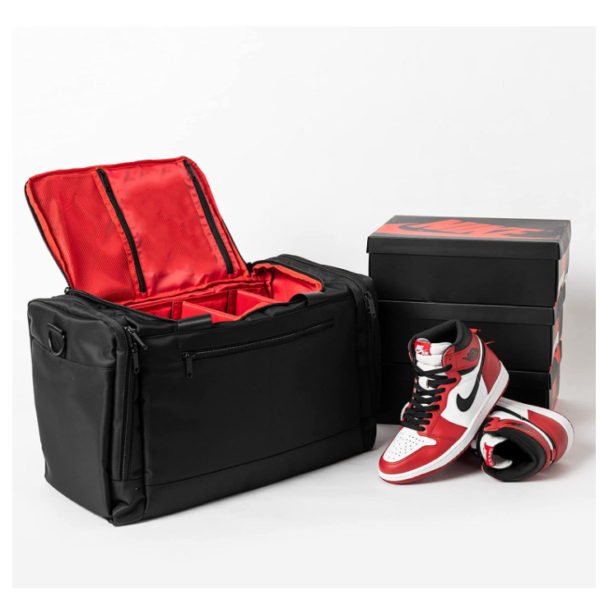 Premium Sneaker Bag Travel Duffel Bag - 3 Adjustable Compartment Dividers - for Shoes - Image 5