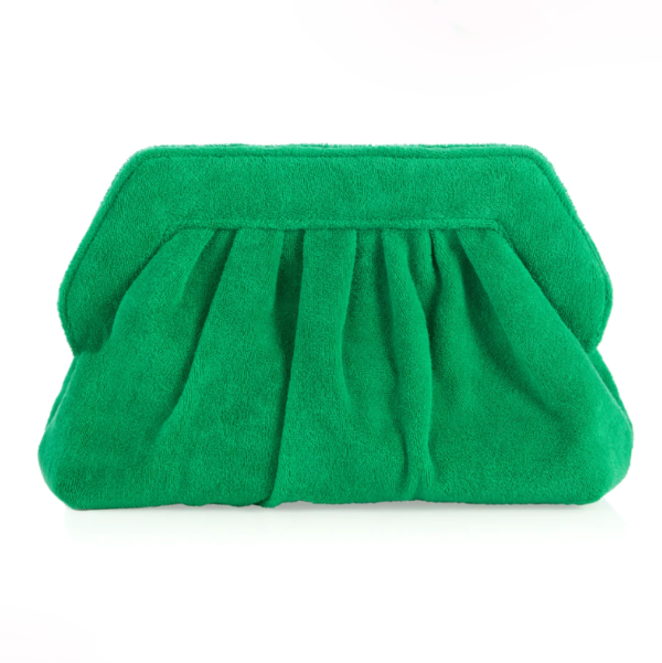 New Terry Clutch Evening Bag Elegant Pleated Satin Formal Handbag Simple Classy Terry Cloth Purse