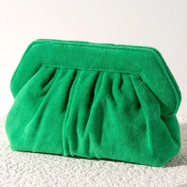 New Terry Clutch Evening Bag Elegant Pleated Satin Formal Handbag Simple Classy Terry Cloth Purse - Image 2