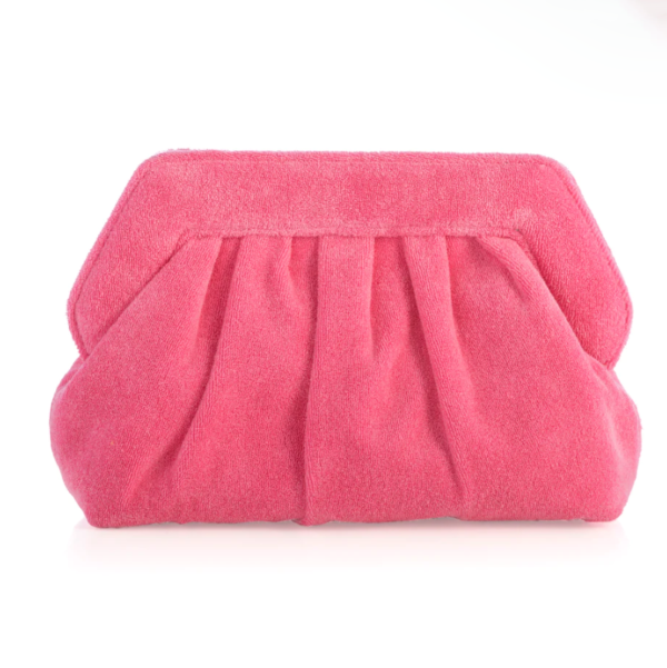 New Terry Clutch Evening Bag Elegant Pleated Satin Formal Handbag Simple Classy Terry Cloth Purse - Image 3