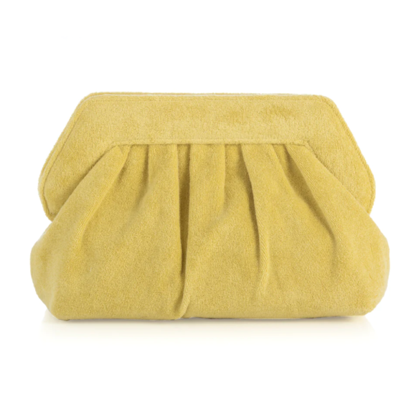 New Terry Clutch Evening Bag Elegant Pleated Satin Formal Handbag Simple Classy Terry Cloth Purse - Image 5