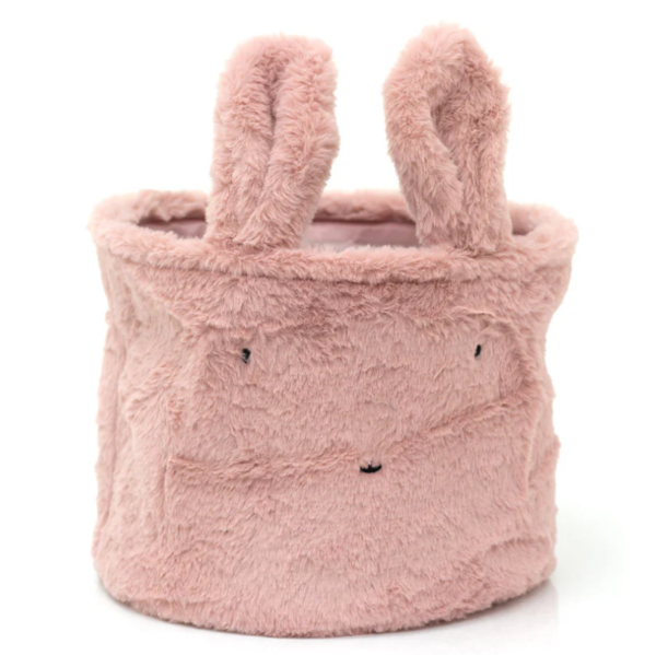 Multi Functional Decorative Teddy Fleece Storage Basket Portable Folding Toy Storage Box