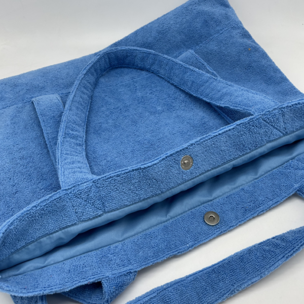 Towelling Handbag Customizable Terry Beach Bag Recycled Terry Cloth Tote Bag - Image 6