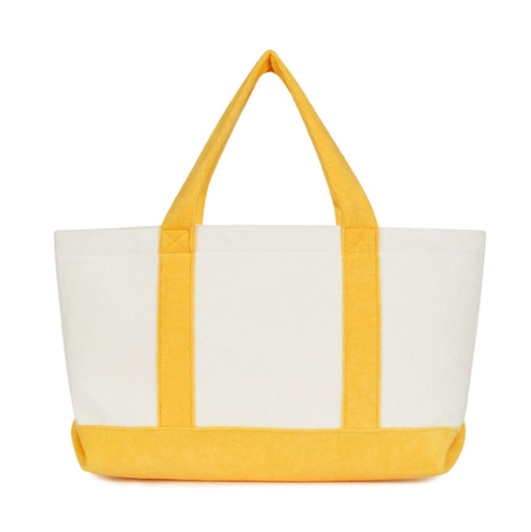 Terry Toweling Cloth Towel Carry Tote Shopping Beach Bag - Image 5