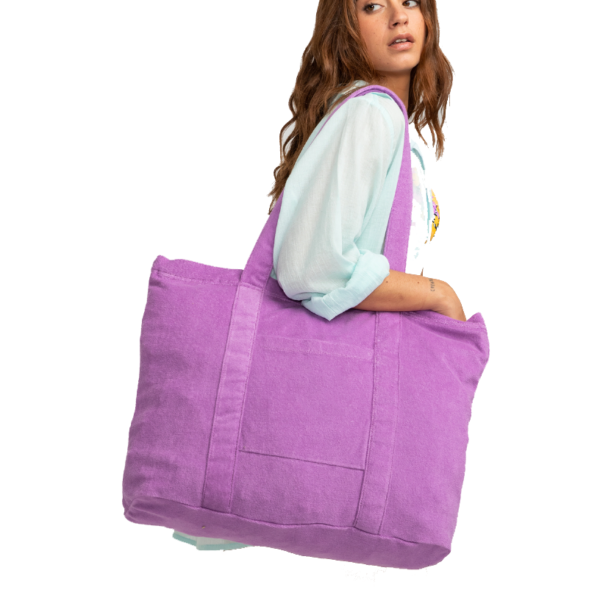 Terry Toweling Cloth Towel Carry Tote Shopping Beach Bag - Image 6