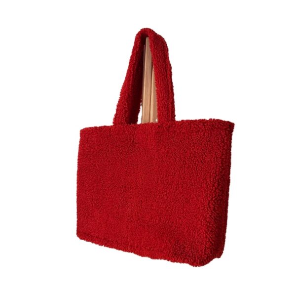Women Teddy Tote Bag Large Shoulder Bag Top Handle - 画像 2