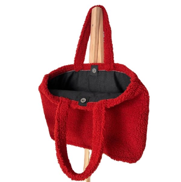 Women Teddy Tote Bag Large Shoulder Bag Top Handle - 画像 3