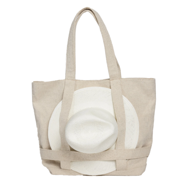 New Arrivals Woman Fashion Outdoor Canvas Hat Carrying Tote Bag Large Tote Beach Travel Carrying Bag - 画像 6