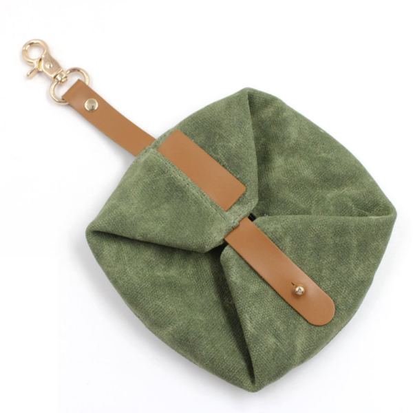 Pet Dog Cat Outdoor Food Bowl Bag Waxed Canvas Dog Bowl - Bild 2