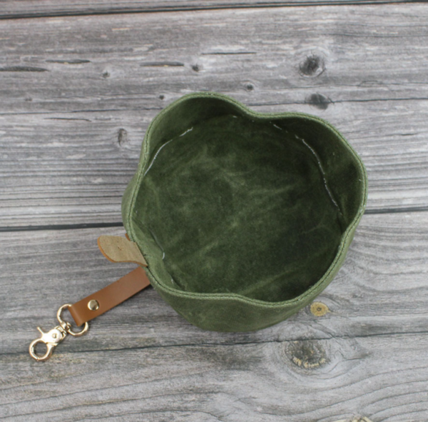 Pet Dog Cat Outdoor Food Bowl Bag Waxed Canvas Dog Bowl - Bild 3