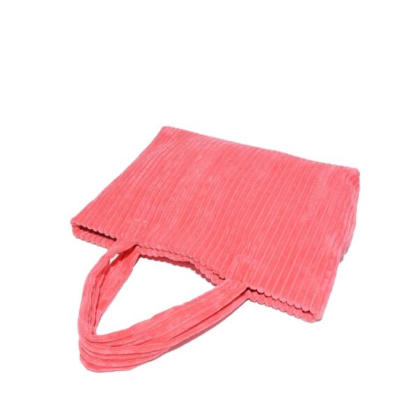 Women Corduroy Shoulder Bag with Inner Pocket for Work Beach Tote Bag - Imagem 4
