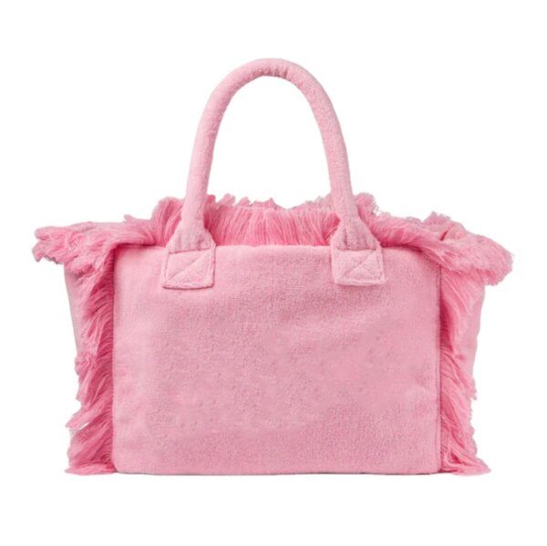 Custom Women Terry Cloth Fringe Tote Bag Large Canvas Cotton Fringe Tote Bag - Image 3