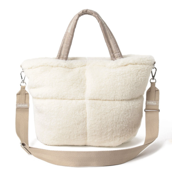 Custom Faux Fur Shoulder Shopping Bag for Women Teddy Tote Bag - 영상 2