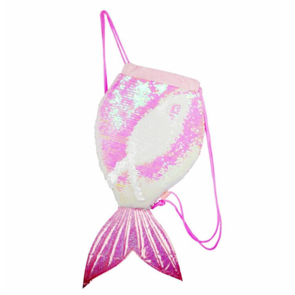 Girls Kids Mermaid Sequin Drawstring Backpack - Bild 4