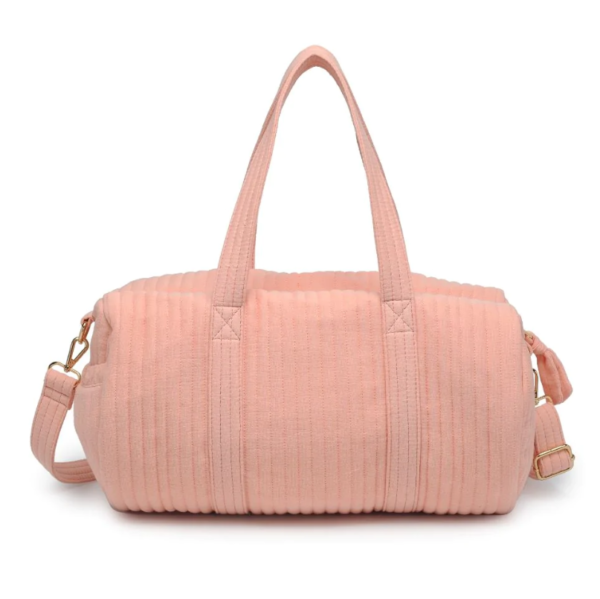 Reversible Terry Fashion Tote Bag Soft Terry Cloth Embossed Travel Bag - 영상 3