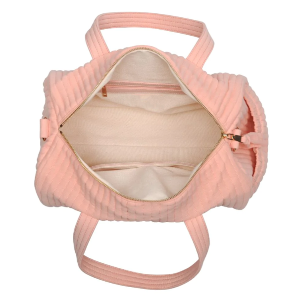 Reversible Terry Fashion Tote Bag Soft Terry Cloth Embossed Travel Bag - 영상 4