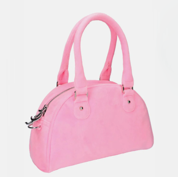 Woman High Plush Terry Mini Tote Bag Velvet Handbag with Shoulder Strap - Image 5