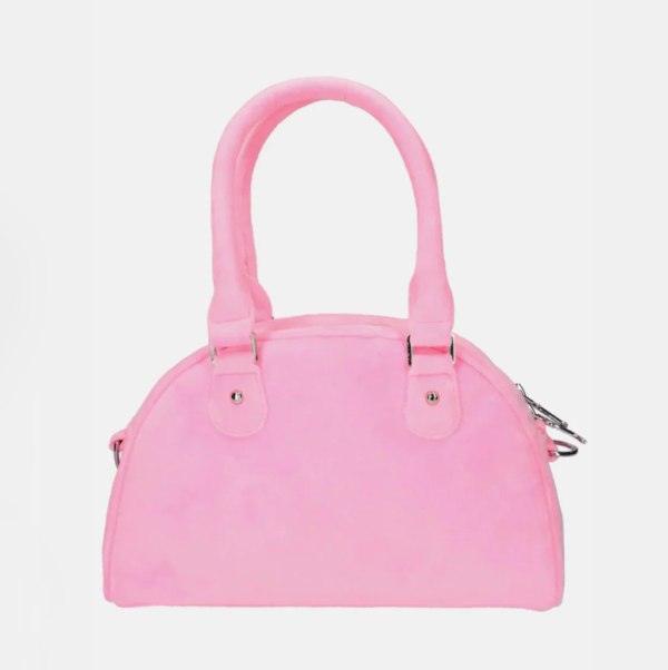 Woman High Plush Terry Mini Tote Bag Velvet Handbag with Shoulder Strap - Image 6