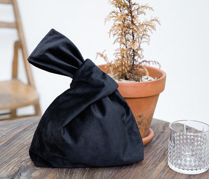 Denim Japanese Knot Bag Mini Wrist Purse - صورة 3