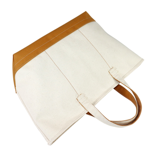 12 OZ Plain Cotton Heavy Canvas Tote Bag With Inside Outside Front Pockets Shopping - Image 4