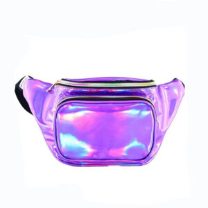 Bolsa de cintura feminina holograma laser moda brilhante neon fanny pack bolsa de vagabundo
