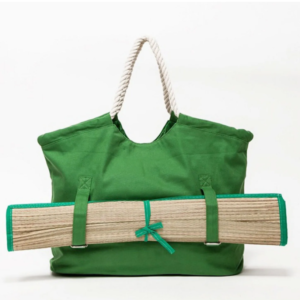 100 Natural Cotton Canvas Beach Bag With Front Strap for Yoga Mat