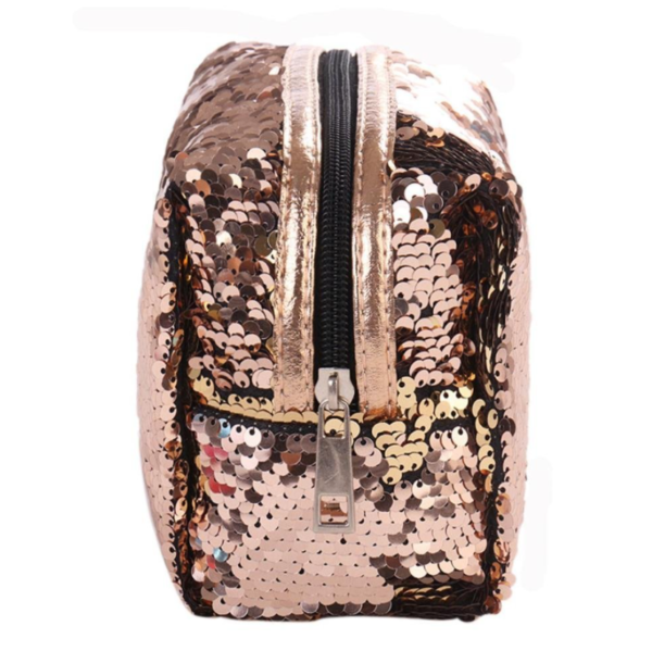 Sequin Pouch Shiny Glittering Reversible Double Color Cosmetic Bag - Bild 2