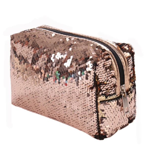 Sequin Pouch Shiny Glittering Reversible Double Color Cosmetic Bag - Bild 5