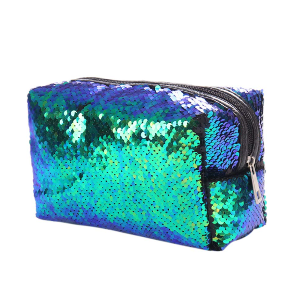 Sequin Pouch Shiny Glittering Reversible Double Color Cosmetic Bag - Bild 6