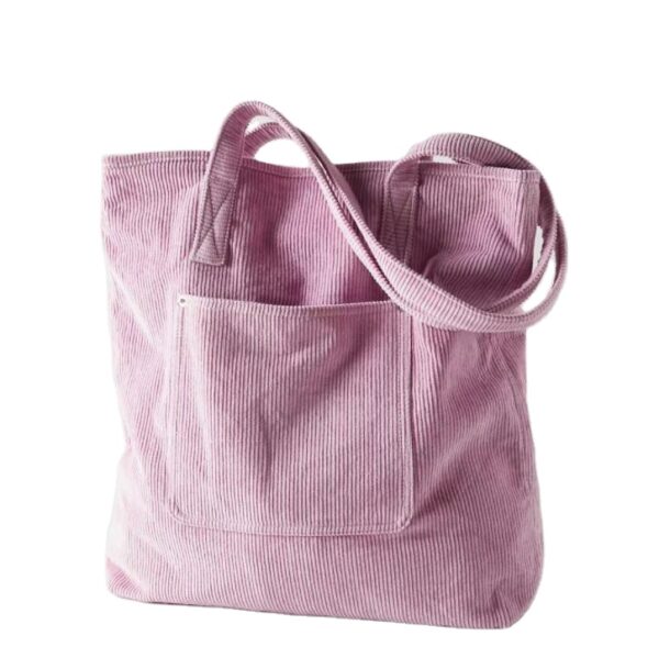 Lightweight Pink or Beige Corduroy Tote Bag Summer Beach Bag