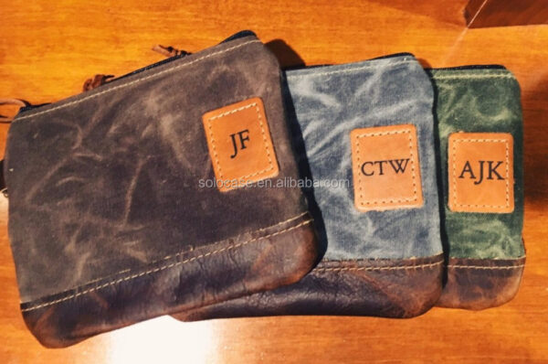 Waxed Canvas Golf Valuables Field Pouch in Monogrammed - Изображение 4