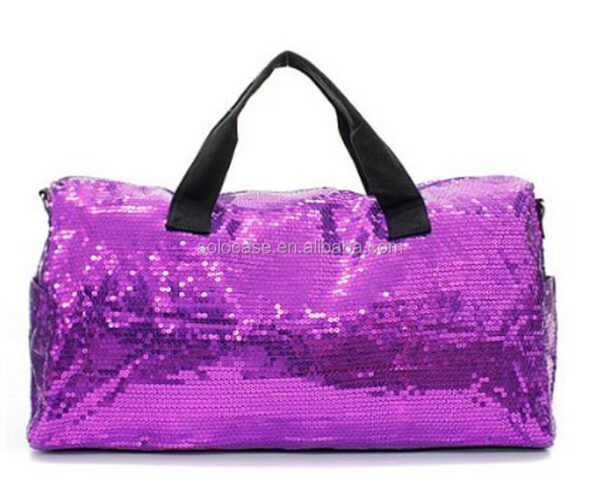 Adorable 2 Tone Sequin Cheer Yoga Girly Duffle Bag - 画像 4