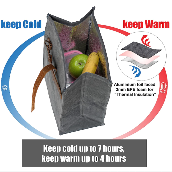Lunch Bag Waxed Canvas Lunch Box for Men and Women, Leakproof Insulated Cooler Bag - 영상 4
