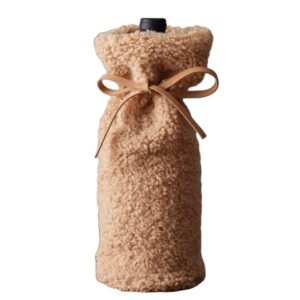 Teddy Wine Tote Bag Sherpa Wine Bag One Bottle Wine Tote Carrier