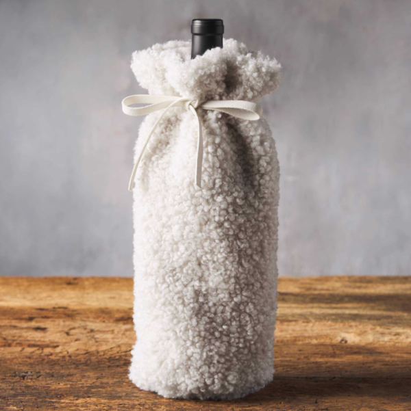 Teddy Wine Tote Bag Sherpa Wine Bag One Bottle Wine Tote Carrier - 画像 2