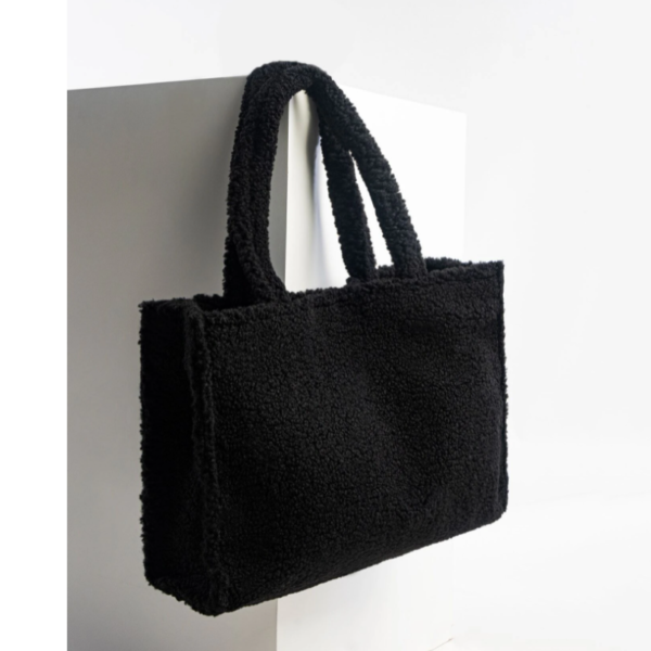 Womans Girl Trendy Soft Teddy Tote Bag Travel Shoulder Bag Big Capacity Shopping - 画像 2