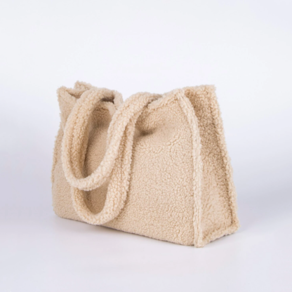 Womans Girl Trendy Soft Teddy Tote Bag Travel Shoulder Bag Big Capacity Shopping - 画像 6