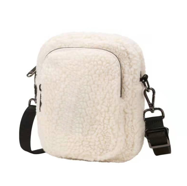 Fashion Popular Travel Outdoor Teddy Fleece Autumn Winter Sling Fanny Pack Phone Pouch