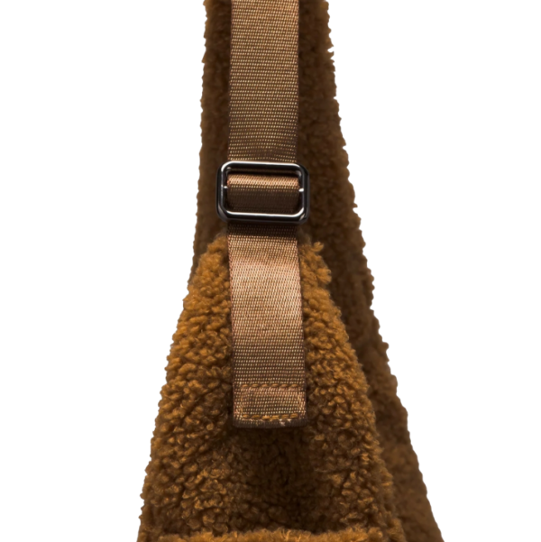 Teddy Hippie Shoulder Sling Crossbody Handbag Sherpa Fabric Crescent Crossbody Hobo Bag - Image 3