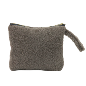 Sherpa Large Makeup Bag Pouch Purse Cosmetic Organizer for Women Teddy Pen Bag Sherpa Cosmetic Bag