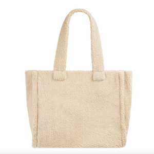 Fashion Teddy Tote Handbag Large Capacity Bride Tote Bag Custom Faux Fur Shoulder Shopping Bag