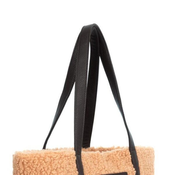 Customization Wholesale Large Capacity Fashion Simple Women Brown Teddy Shopping Bag Fluffy Tote - Image 4