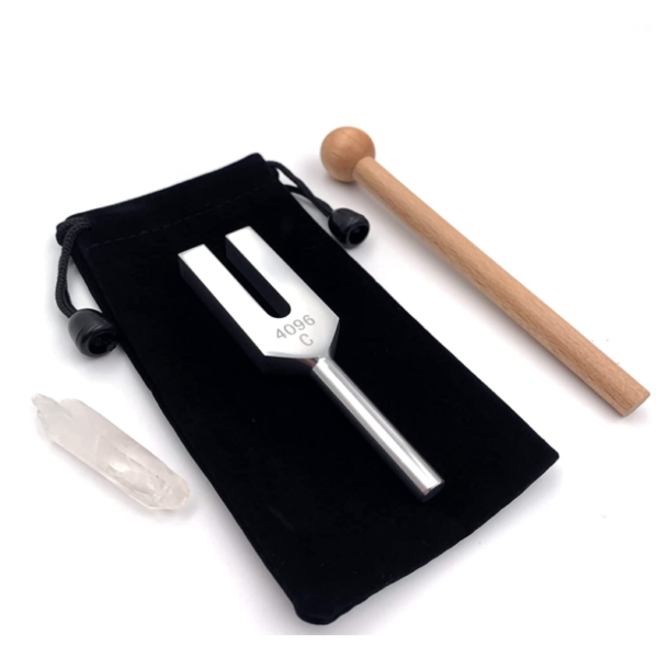 Hz Crystal Tuning Fork Drawstring Storage Bag Crystal Velvet Drawstring Pouch - 画像 2