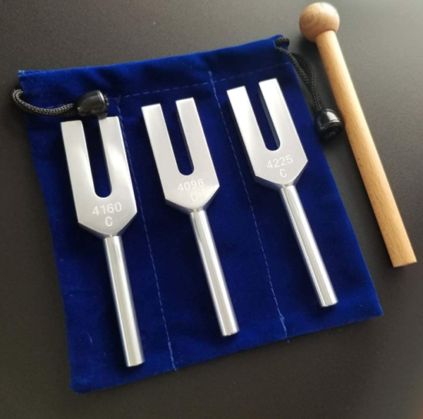 Hz Crystal Tuning Fork Drawstring Storage Bag Crystal Velvet Drawstring Pouch - 画像 4