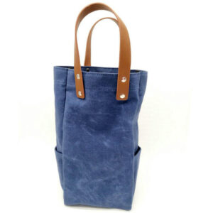 Waxed Canvas Wine Bottle Carrier Tote Bag Picnic Canvas Bag
