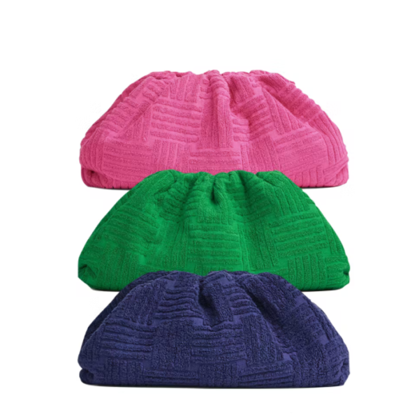 Fashion Terry Cloth Dumpling Clutch Bag Terry Towelling Evening Bag - Image 4