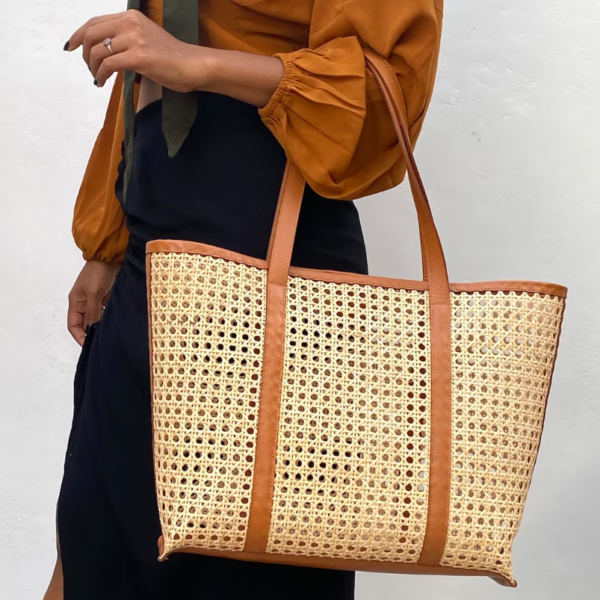 Large Beach Bags for Women Canvas Straw Beach Bag Totes Shoulder Bag - 画像 6