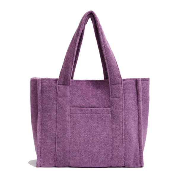 New Design Terry Large Capacity Terry Tote Bag Cotton Towel Beach Bag - Image 3