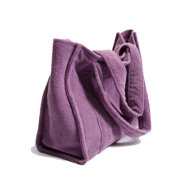 New Design Terry Large Capacity Terry Tote Bag Cotton Towel Beach Bag - Image 4