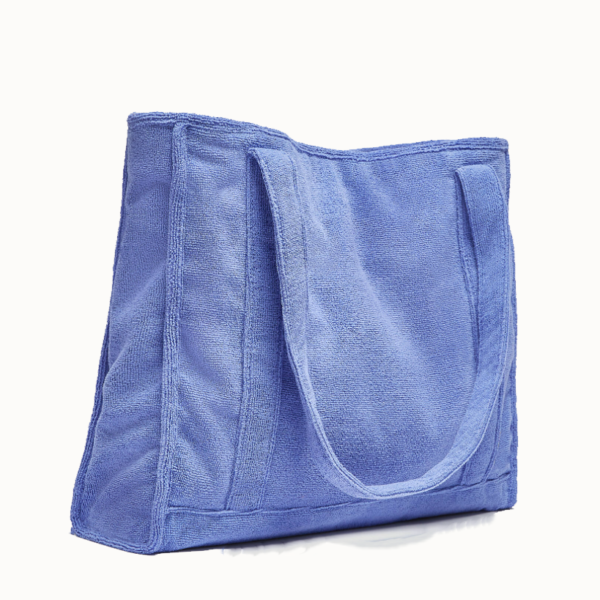 Women Large Capacity Organic Terry Toweling Cloth Towel Carry Tote Shopping Beach Bag Terry Cloth - 画像 3